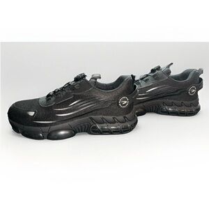 9K Safety Steel Toe Dial Lace Stylish Black Work Sneakers Men’s 11